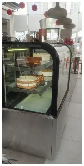 Commercial cake display chiller serviced by CFE Technical Services